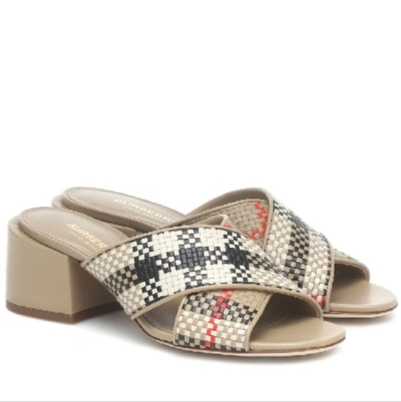 Burberry Shoes - Burberry Castlebar Crisscross Check Block-heel Sandal 37.5